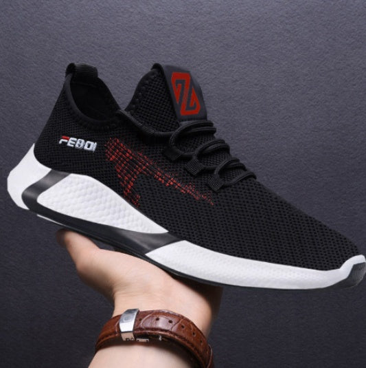 New Sports Shoes For Men's : Breathable Casual Mesh Shoes Comfort Increase Lace-up Non-slip Low-top Running Shoes