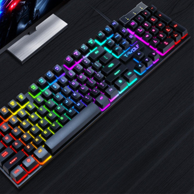 Gaming Usb Luminous Wired Keyboard Floating Manipulator - Shoptheworld