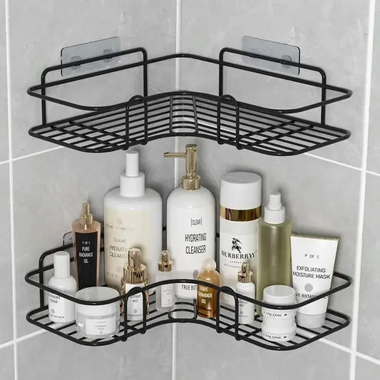 Punch-Free Corner Shelf, Bathroom Rack, Wall-Mounted Storage For Toilet, Bathroom Shampoo Lotion Cosmetic Storage Rack, Bathroom Accessories