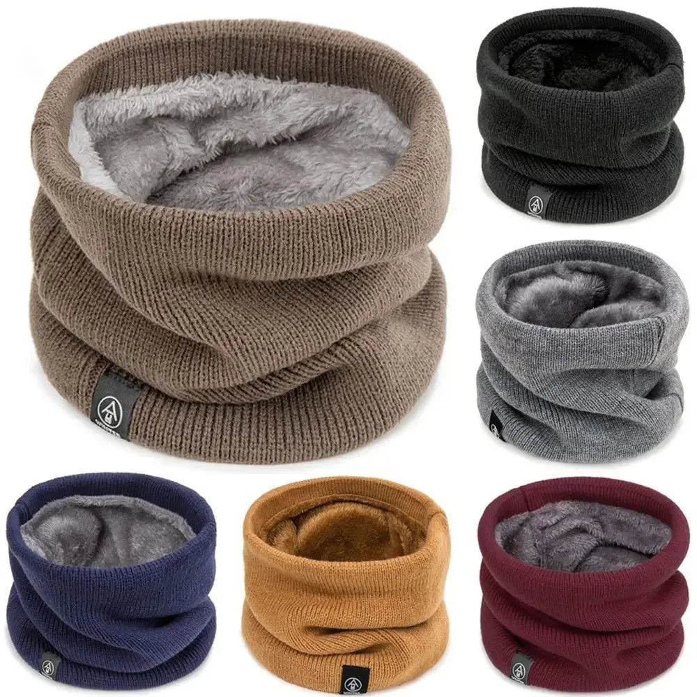 Solid Women's Knitted Winter Ring Scarf