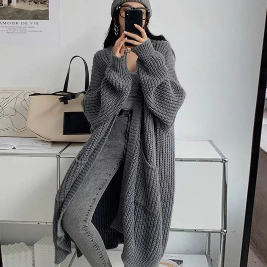 2024 Long Cardigan Loose V-neck Autumn Winter coat