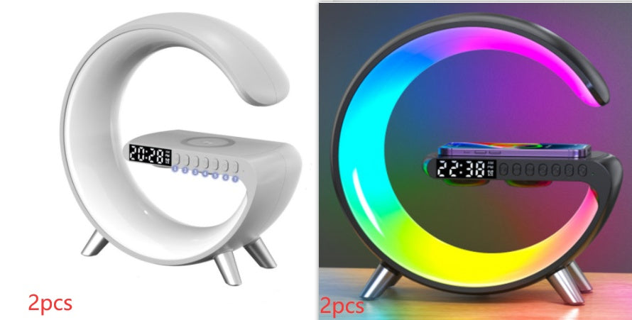 New Intelligent G Shaped LED Lamp Bluetooth Speaker and Wireless Charger . - Shoptheworld