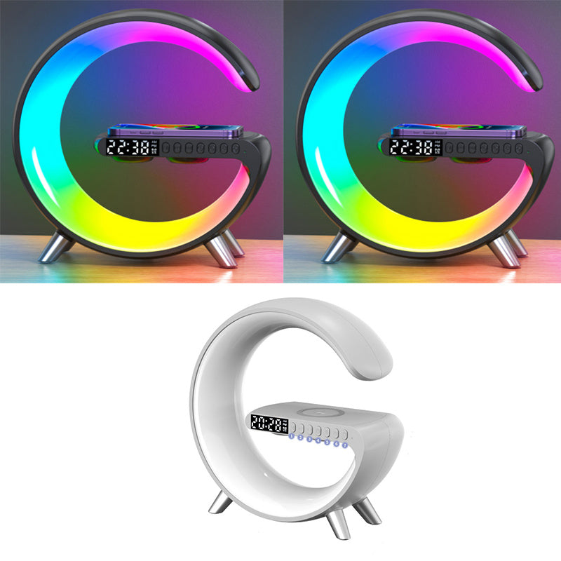 New Intelligent G Shaped LED Lamp Bluetooth Speaker and Wireless Charger . - Shoptheworld